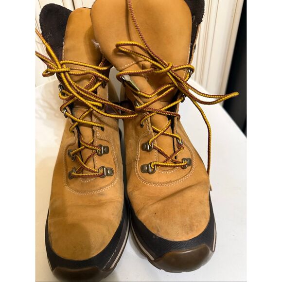 Timberland Women's Canary Leather Lace Up Wedge Ankle Boots Tan Brown Size 8 - Picture 9 of 13